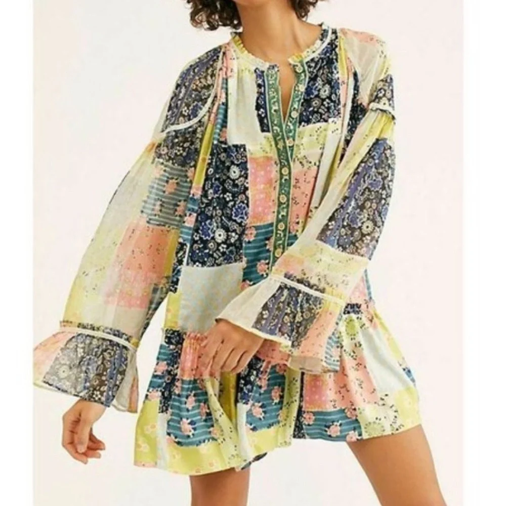NEW Free People Patch Made In Heaven Dress Small
